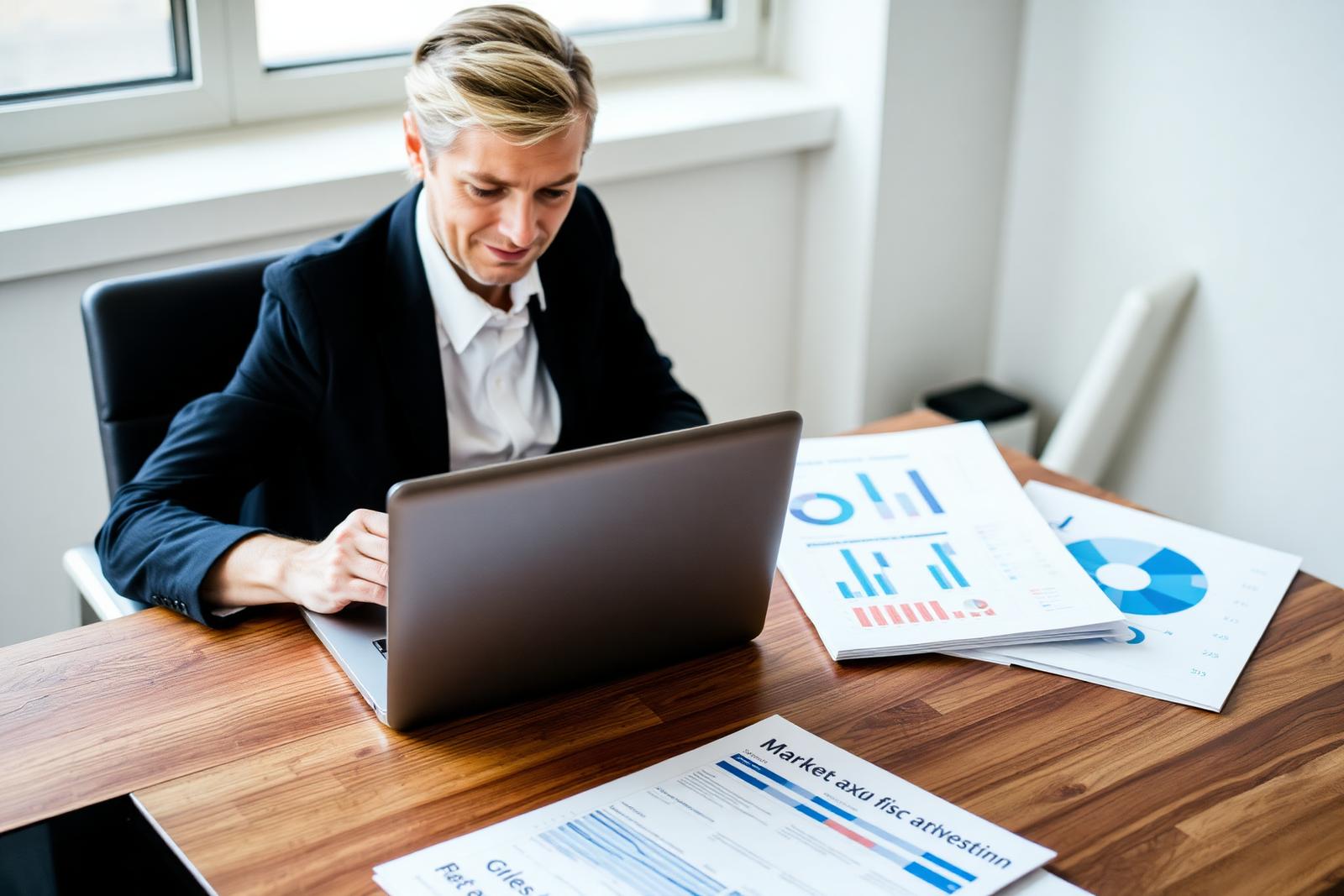 Consultant reviewing DACH retail market analysis